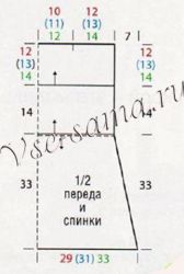 Длинный топ крючком, выкройка Длинный топ крючком, выкройка