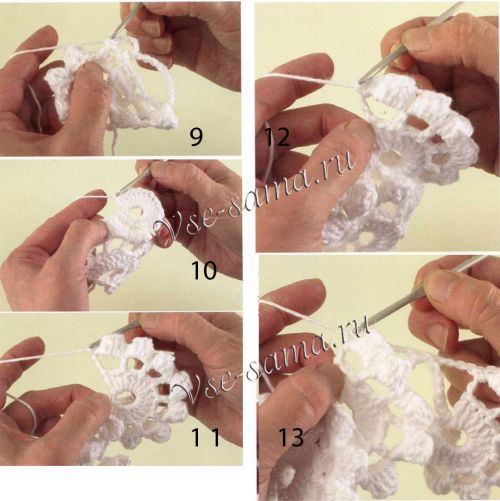 Кайма крючком из полукругов с попкорном-3 Кайма крючком из полукругов с попкорном-3
