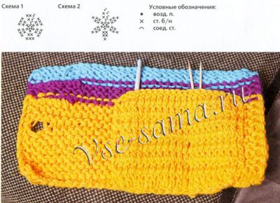 Комплект для рукодельниц крючком и спицами, схема