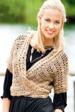 Короткий жакет крючком Короткий жакет крючком