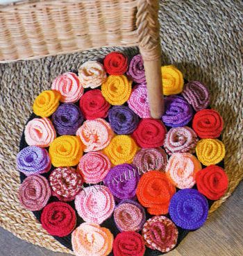 Коврик крючком Розы Коврик крючком Розы