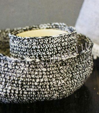 Меланжевые корзинки крючком Меланжевые корзинки крючком