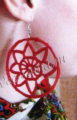 Серьги крючком Алая звезда Серьги крючком Алая звезда