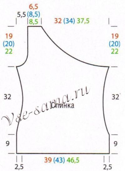 Топ крючком словно радуга, выкройка