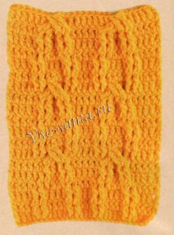 Узор крючком - желтые косы, фото Узор крючком - желтые косы, фото