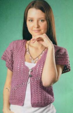 Ажурный жакет брусничного цвета Ажурный жакет брусничного цвета