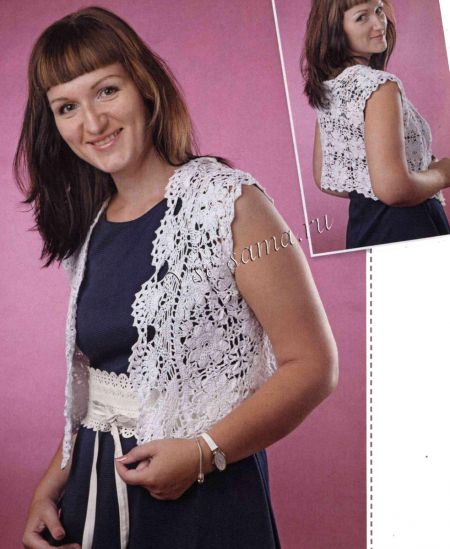 Белое болеро из мотивов, фото Белое болеро из мотивов, фото