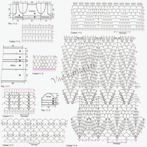 Схемы и выкройка для вязания костюма Схемы и выкройка для вязания костюма