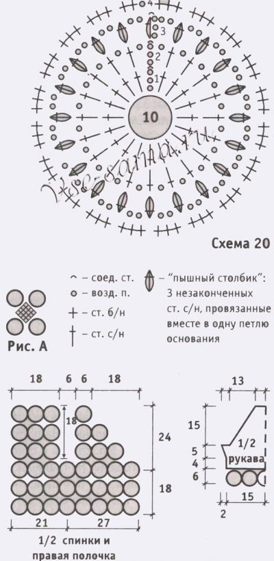 Черный жакет болеро, схема