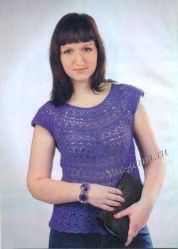 Вязаный фиолетовый топ, фото Вязаный фиолетовый топ, фото