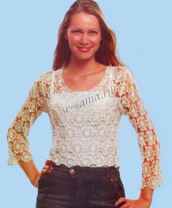 Кофточка из цветочных мотивов Кофточка из цветочных мотивов