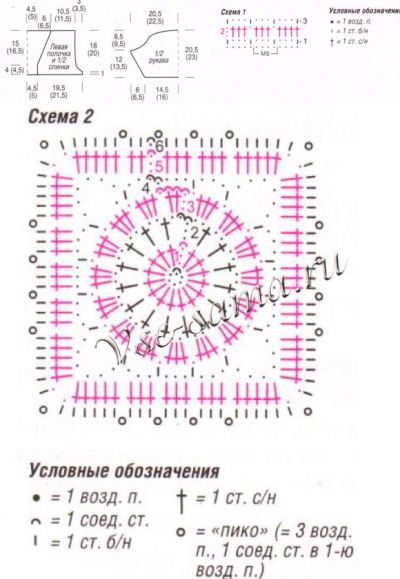 Короткий жакет из бежевой пряжи, схема