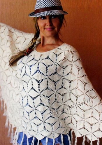 Накидка крючком Осенние вечера Накидка крючком Осенние вечера