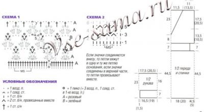 Платье с цветами, схемы