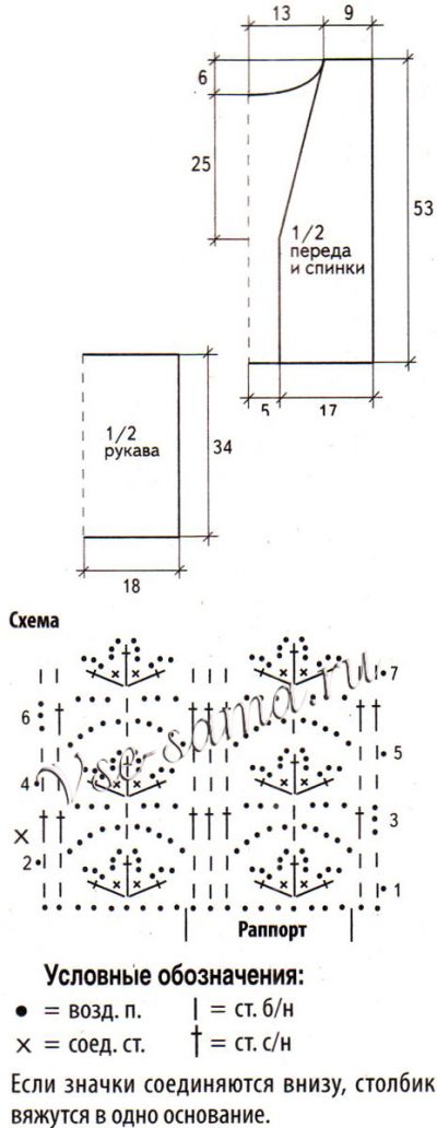 Розовый ажурный жакет крючком, схема