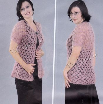 Розовый короткий кардиган, фото Розовый короткий кардиган, фото