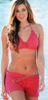 Розовый купальник крючком Розовый купальник крючком