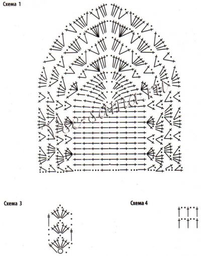 Салатовый комплект - сарафан и берет, сумочка крючком, схема 1 и 3