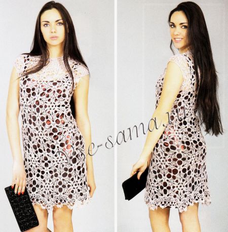 Серое платье крючком, фото Серое платье крючком, фото