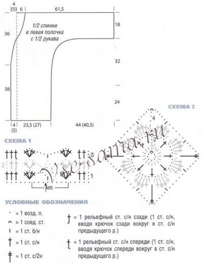 Серый меланжевый жакет, схема