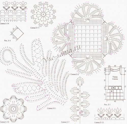 Схемы для вязания сиреневого платья, 2 Схемы для вязания сиреневого платья, 2