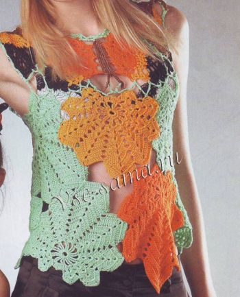 Топ Листья и бабочки Топ Листья и бабочки