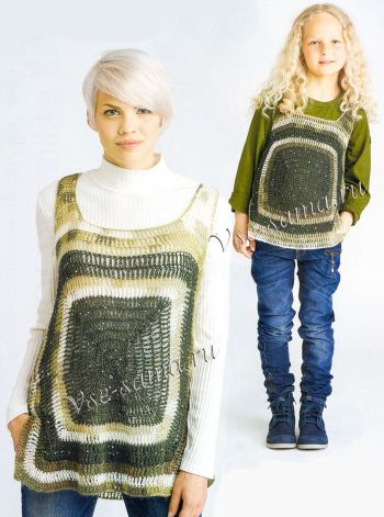 Топ крючком из квадратов Топ крючком из квадратов