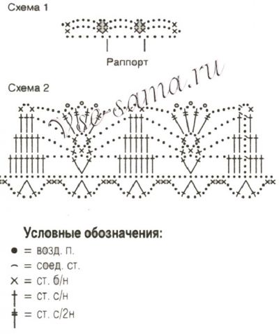 Удлиненный жилет крючком в полоску, схема