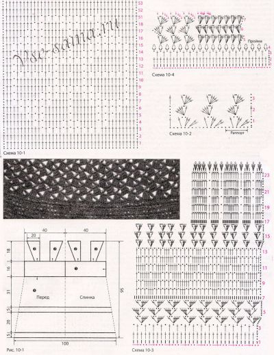 Вишневое платье крючком, схема Вишневое платье крючком, схема