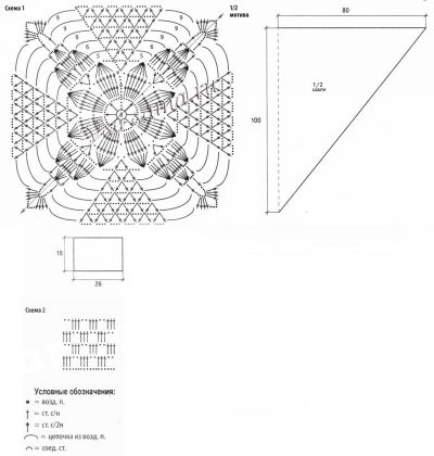 Зеленая шаль и клатч крючком с цветами, схема Зеленая шаль и клатч крючком с цветами, схема