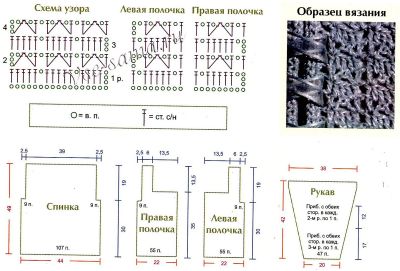 Жакет крючком - Жемчужная изюминка, схема Жакет крючком - Жемчужная изюминка, схема