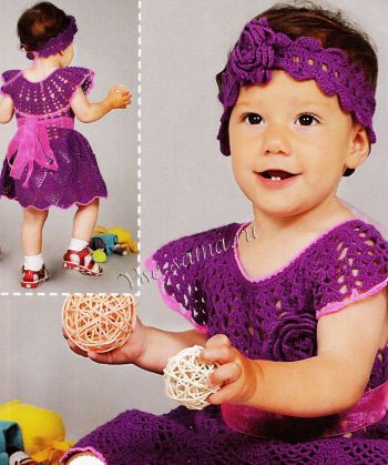 Ажурное платьице и повязка, фото Ажурное платьице и повязка, фото