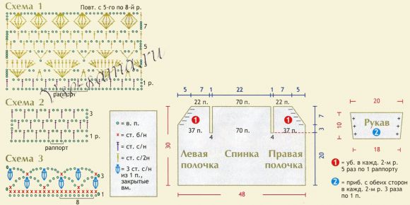 Кофточка крючком - невесомый наряд, схема Кофточка крючком - невесомый наряд, схема