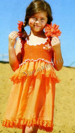 Комбинированное платье крючком Комбинированное платье крючком