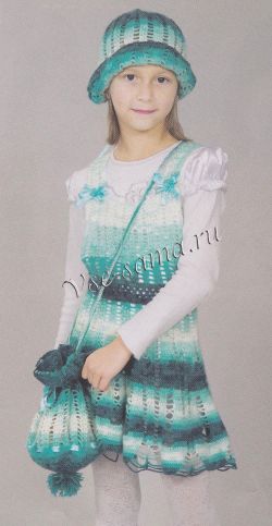 Комплект из пряжи фрагментарного крашения, фото Комплект из пряжи фрагментарного крашения, фото