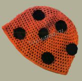 Шапочка крючком - Божья коровка Шапочка крючком - Божья коровка