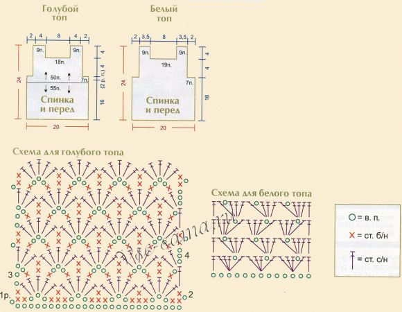 Топики крючком - Нежность, схема Топики крючком - Нежность, схема