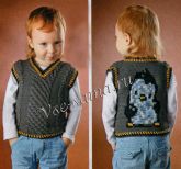 Жилет крючком с пингвином Жилет крючком с пингвином