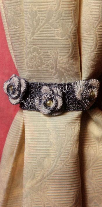 Держатель для штор с цветами, фото Держатель для штор с цветами, фото