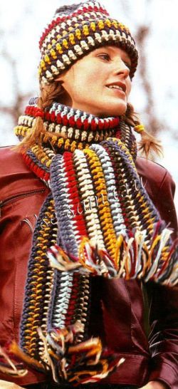 Шапка и шарф пестрые Шапка и шарф пестрые