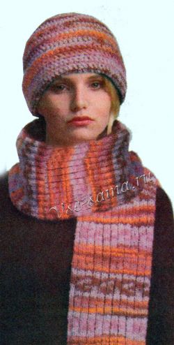 Шапка и шарф крючком и спицами Шапка и шарф крючком и спицами