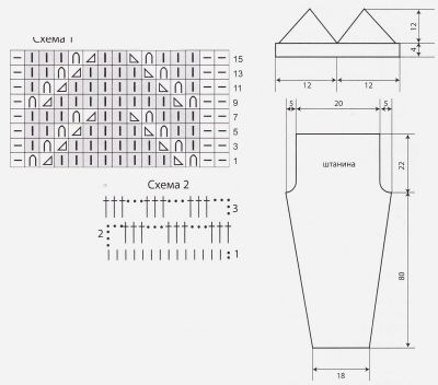 Схема 1, 2 и выкройка для купальника Схема 1, 2 и выкройка для купальника