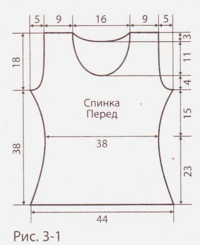 Выкройка для вязания кофточки Выкройка для вязания кофточки