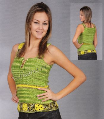 Зеленая майка с мотивами Зеленая майка с мотивами