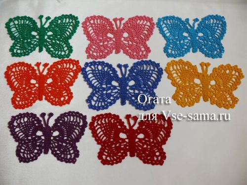 Ажурный зонтик крючком с бабочками от Огата, бабочки Ажурный зонтик крючком с бабочками от Огата, бабочки