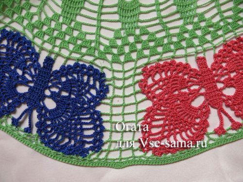 Ажурный зонтик крючком с бабочками от Огата - 7 Ажурный зонтик крючком с бабочками от Огата - 7