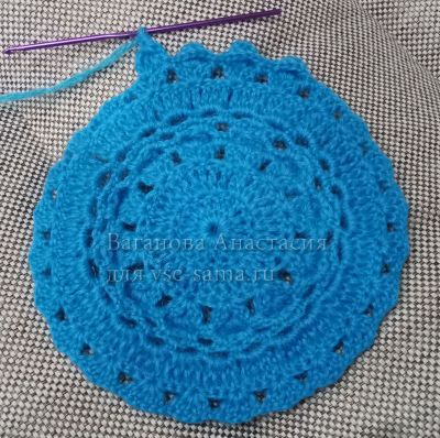 МК - Берет весенний с шишечками, фото 4 МК - Берет весенний с шишечками, фото 4