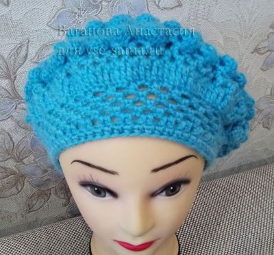 МК - Берет весенний с шишечками, фото 7 МК - Берет весенний с шишечками, фото 7