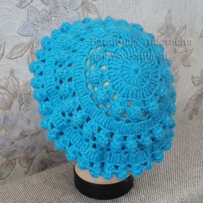 МК - Берет весенний с шишечками, фото 9 МК - Берет весенний с шишечками, фото 9