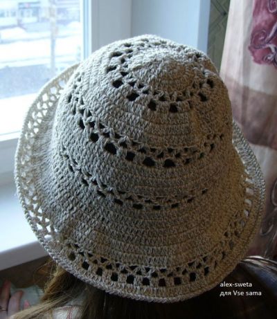 МК - Женская панамка крючком К морю, фото 3 МК - Женская панамка крючком К морю, фото 3